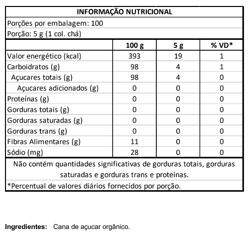 Açúcar Mascavo Orgânico 500g Vero Nuttri