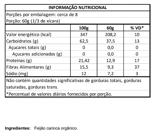 Feijão Carioca Orgânico 500g Vero Nuttri