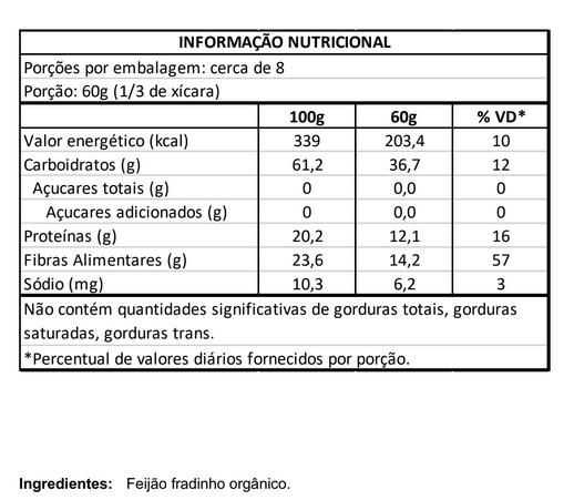 Feijão Fradinho Orgânico 500g Vero Nuttri