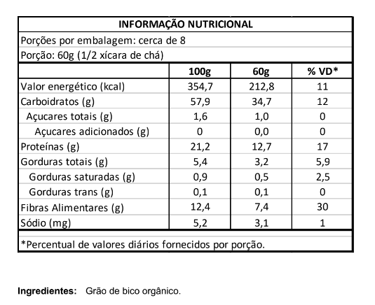 Grão de Bico Orgânico 500g Vero Nuttri