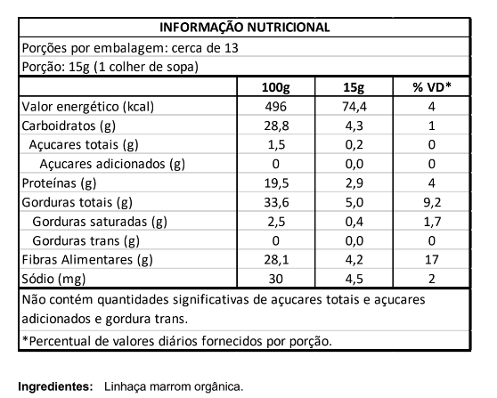 Linhaça Marrom Orgânica 200g Vero Nuttri