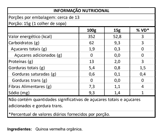 Quinoa Vermelha Organica 200g Vero Nuttri