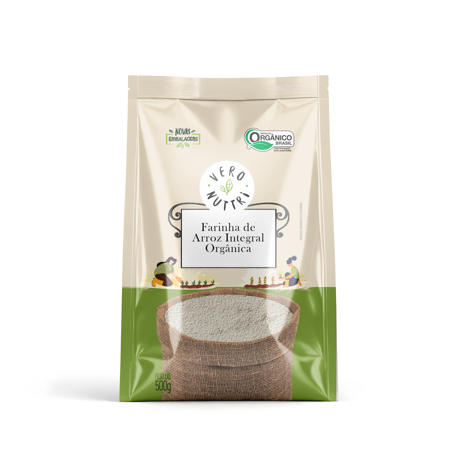 Farinha de Arroz Integral Orgânica 500g Vero Nuttri