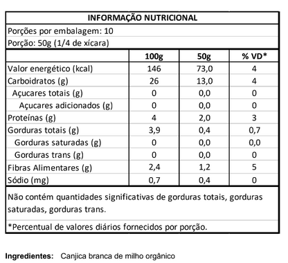 Canjica de Milho Amarelo Orgânica 500g Vero Nuttri