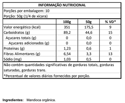 Farinha de Mandioca Torrada Orgânica 500g Vero Nuttri