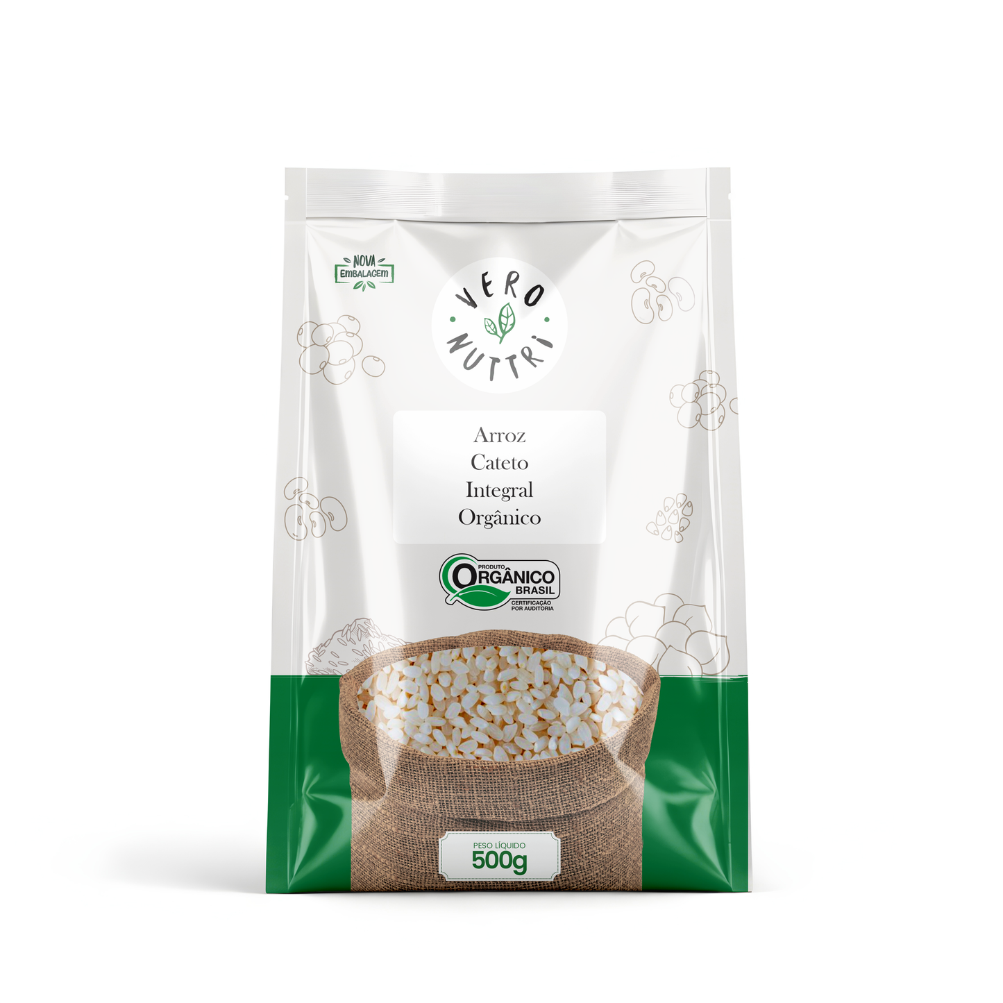 Arroz Cateto Integral Orgânico 500g Vero Nuttri