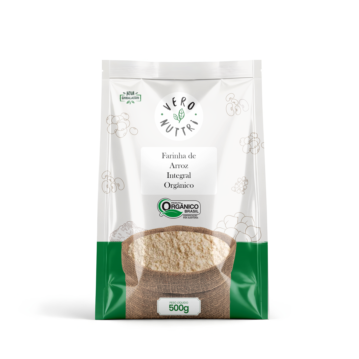 Farinha de Arroz Integral Orgânica 500g Vero Nuttri