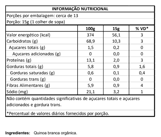 Quinoa Branca Organica 200g Vero Nuttri