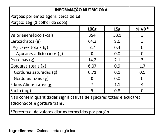 Quinoa Preta Organica 200g Vero Nuttri