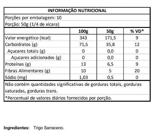 Farinha de Trigo Sarraceno Orgânica 500g Vero Nuttri