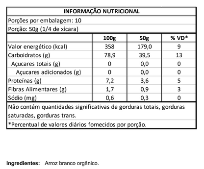 Farinha de Arroz Branco Orgânica 500g Vero Nuttri