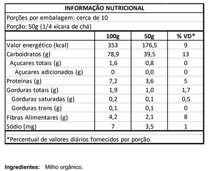 Fubá Orgânico 500g Vero Nuttri