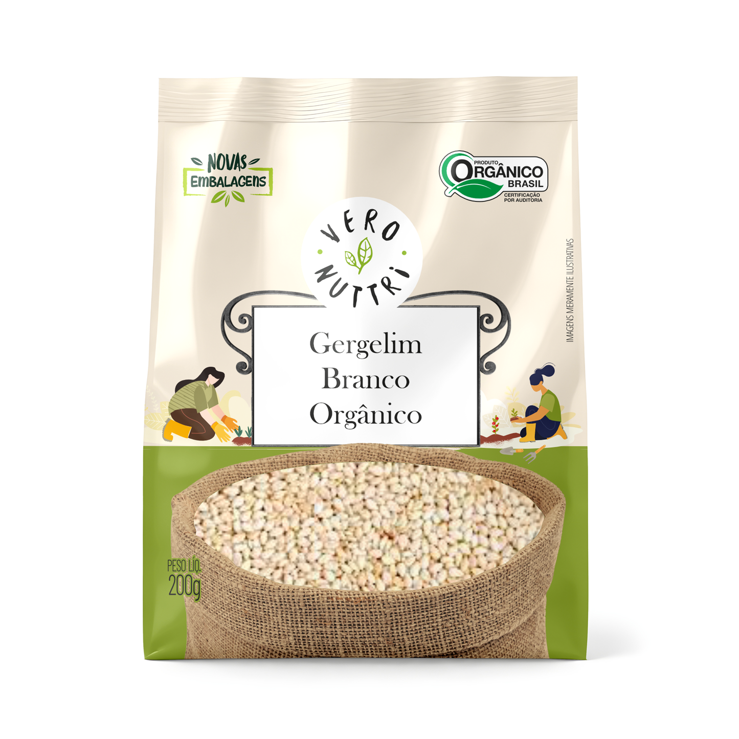 Gergelim Branco Orgânico 200g Vero Nuttri